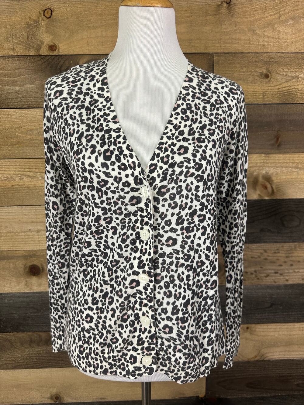 ANN TAYLOR LOFT NWT Leopard Print Cardigan Sweater Size M